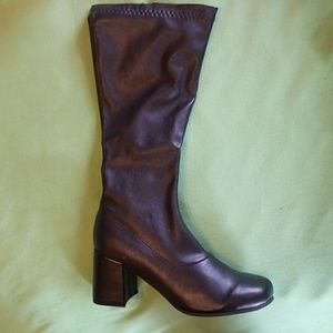 NWT Black Pleather Heeled Go-Go Costume Boots